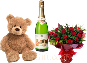 Rose W/ Bear & sparkling Juice