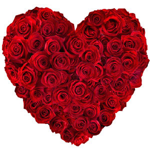 Heart Shaped Roses and Message Hearts