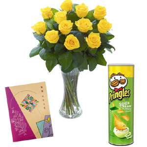 (23) Roses with card and chips
