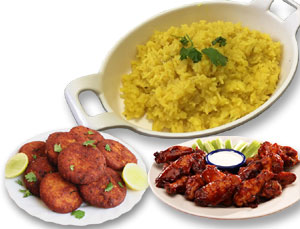 Plain Khichuri with Chicken jhal fry and Mutton jali kebab-1 person