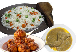 Plain polaw with Chicken roast and egg vuna-1 person