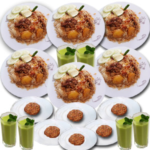 (08) Star Kachchi Biryani,Kabab & Borhani- 6 Person (Half Plate)