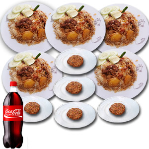 (04) Star Kachchi Biryani W/ Kabab & Coca Cola - 5 Person (Half Plate)