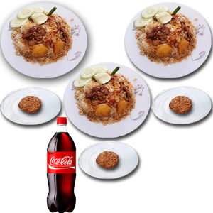 (04) Star Kachchi Biryani W/ Kabab & Coca Cola - 3 Person (Half Plate)