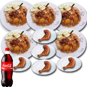 (05) Star Kachchi Biryani w/Chicken Roast & Coca Cola - 5 Person (Half Plate)