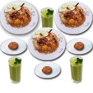 (05) Star Kachchi Biryani,Kabab & Borhani- 3 Person (Half Plate)
