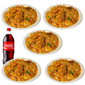 (09) Star Chicken Biryani W/ Coca Cola - 5 Person (Half Plate)
