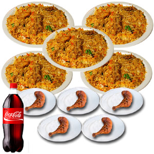Star Chicken Biryani w/Chicken Roast & RC Cola - 5 Person