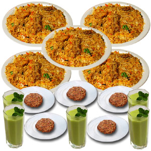 (13) Star Chicken Biryani, Kabab & Borhani - 5 Person (Half Plate)