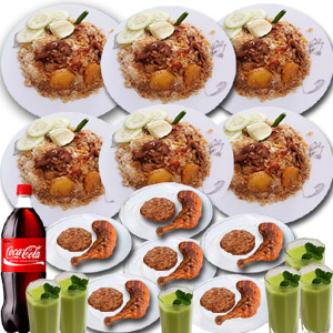 (07) Star Kachchi Biryani W/ Kabab,Chicken Roast, Coca cola & Borhani-6 person (Half Plate)