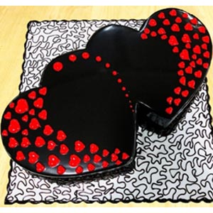 Double Heart Chocolate Cake 6.6 Pounds 