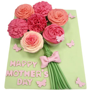 Mixed flower cup cake for mom