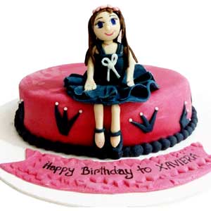 (49) 2 Pounds Doll Fondant Round Shape Cake