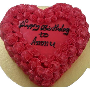 2.2 pounds Floral heart shaped red velvet cake