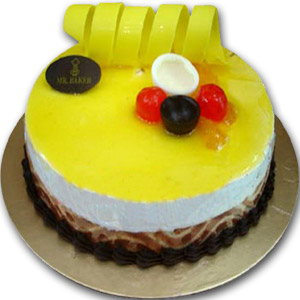 (14)Mr. Baker - Half kg Mango Mousse  Round Cake