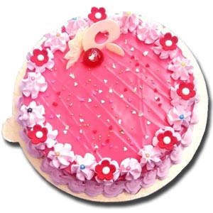 1 Pound strawberry Round shape Cake