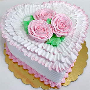 (28) 3.3 Pounds Vanilla Heart Cake