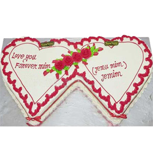 (51) Yummy Yummy- 6.6 pounds Vanilla double heart cake