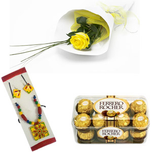 (15) Rose with ornament and chocolate