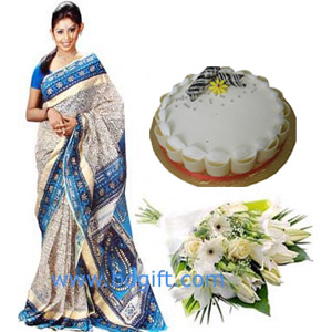 (15) Sharee W/ Cake & Mixed white Flowers