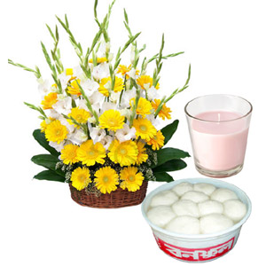 Flowers W/ sweets & candle