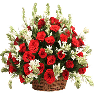 Rajanigandha and Rose in a Baskets