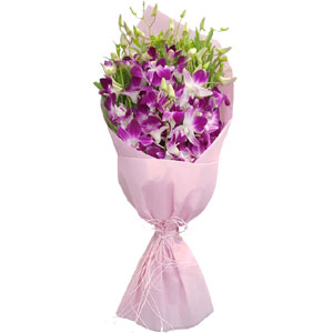 Purple Orchids in bouquet