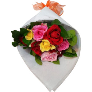 8 Pcs Mixed Roses In A Bouquet