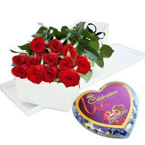 (30)1 dz Red Roses w/ Chocolate