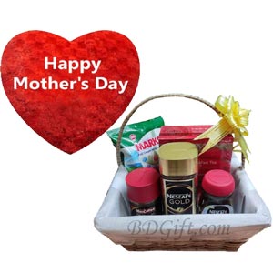  Mother's day pillow W/ Gourmet basket