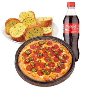 Pizza - Meal Deal ( Medium Pizza, 4 Garlic Bread Cheese & Pepsi)
