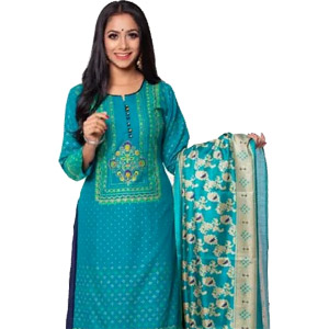 Lilen Salwar Kamiz W/ Katan Orna