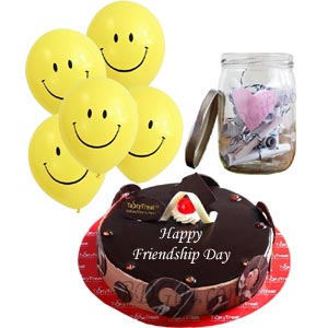 (01) Cake W/ Message Jar & Balloons