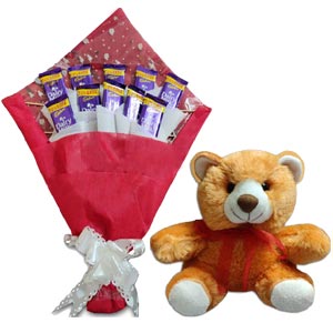  Chocolate Bouquet W/ Teddy Bear
