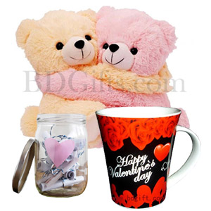 Twin Bear W/ Message in a jar  & Mug