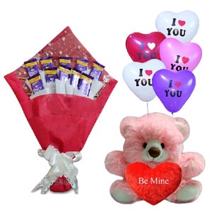 Chocolate bouquet W/ Teddy bear & Balloons