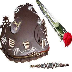 (34) Bracelet W/ cake & red rose